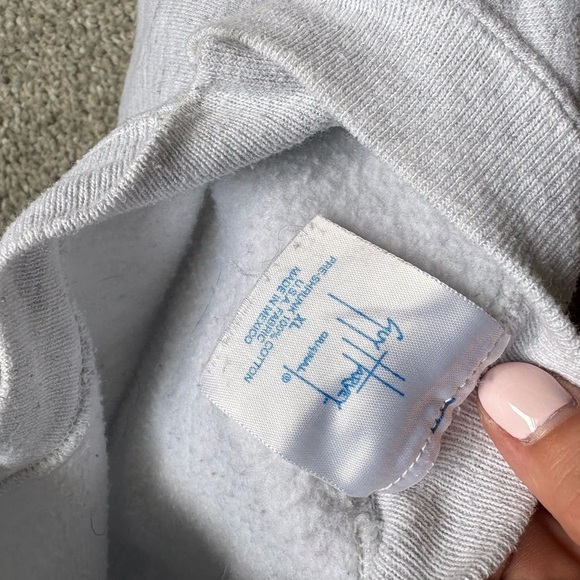 Guy Harvey Light Gray Crewneck Sweater with Fish and Floral Design - Picture 3 of 3